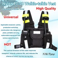 Pochette gilet nylon résistant aux rayures vert/jaune bandes réfléchissantes harnais avant sac poitrine portable talkie-walkie