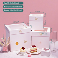 Boîte cadeau jetable en carton blanc pour gâteau d'anniversaire, vente en gros d'usine, emballage personnalisé pour pâtisserie