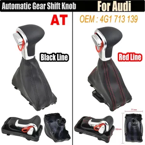 หัวเกียร์หุ้มหนัง PU โครเมียม สำหรับรถยนต์ออดี้ A4 B8 ปี 2009 ขึ้นไป/A5 ปี 2008 ขึ้นไป/Q5 ปี 2009-2015/A6 C6 ปี 2006-2011/A6L C7 ปี 2012-2018 - Product Image 4