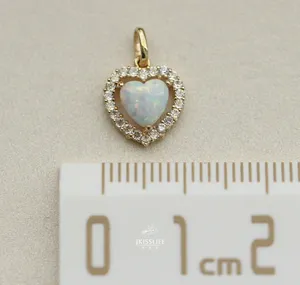 Collier pendentif cœur en argent sterling 925 plaqué or avec halo de zircon cubique pour femme - Product Image 6