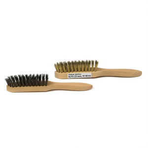 TTAKE Hand <b>Brush</b> Wooden Handle Stainless Steel Abrasive <b>Brush</b> 6x15x23 Mm 16 <b>Wires</b> - Product Image 2
