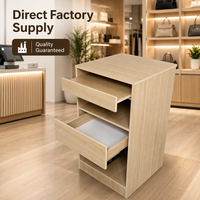 Armoire de chevet en bois à tiroir coulissant, finition chêne clair, avec grand compartiment inférieur ouvert, unité de rangement
