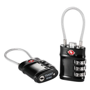 Candado de Combinación Personalizado sin Llave con <span class=keywords><strong>Cable</strong></span>, Aprobado por la <span class=keywords><strong>TSA</strong></span>, de 3 Dígitos, para Maletas - Product Image 4