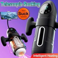 Godet de masturbation électrique télescopique vibrant et sonore avec support pour téléphone portable pour homme - Jouets sexuels et produits pour adultes