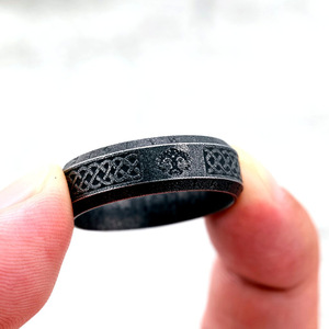 Nordic Vintage Men's Stainless Steel <b>Ring</b> With Tree Of Life Design And Distressed Lettering Hip Hop Style Gift Jewelry - Product Image 4