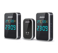 Kinetic Series 2T295-BS Smart Doorbell Conception de surface en verre haute lumière avec horloge et affichage de la température et de l'humidité