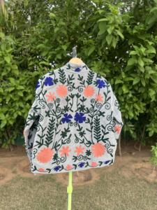 Artisan Handmade <b>Velvet</b> Embroidered 100% Cotton Eco-Friendly Breathable <b>Jacket</b> <b>Women</b> | Premium Floral Boutique Designer - Product Image 6