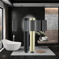 Pommeau de douche à main haute pression en laiton massif, finition or brossé, avec fonction de dérivation pour robinet de salle de bain