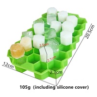 Moule en silicone 3D hexagonal brillant de qualité alimentaire, 37 cavités, pour chocolat, glaçons, bonbons et gelée, idéal pour le bricolage