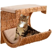 Lit mural en jacinthe d'eau tissé à la main pour animaux de compagnie, en osier, Boho, lit pour chat, suspendu au mur, salon pour chat, pour usage intérieur, cadeaux rustiques pour animaux de compagnie