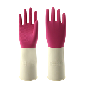 31cm 80g Gants de ménage en caoutchouc Durable bicolore Imperméable épaissi Latex écologique moyen réutilisable pour le jardinage - Product Image 3
