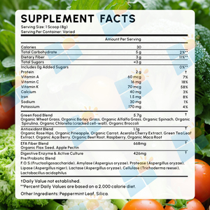 Poudre de mélange vert superalimentaire OEM ODM sous marque privée, supplément de légumes verts quotidiens pour la santé intestinale avec des fruits et légumes entiers - Product Image 5