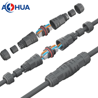 Conector de Cable de Alimentación LED Tipo L Recto, Impermeable IP68, Conector de Cable de Empuje de 2 Pines