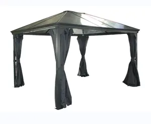 3x3.65x2.6m chất lượng cao pergola duy nhất đứng đầu Polycarbonate mái gazebo ngoài trời cho Nguồn cung cấp vườn