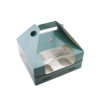 Caja de comida de boda con logotipo personalizado, embalaje transparente con ventanas, tablero de pastel, caja de pastel de cumpleaños con asa