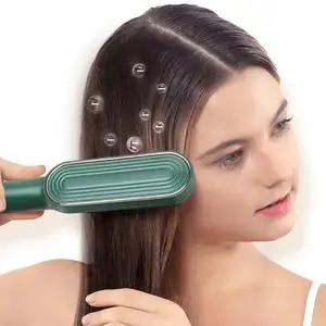 KSKIN alat pengeriting rambut KD380K, sisir sikat pelurus rambut profesional ionik 2in 1 keramik