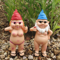 Maison Intérieur Extérieur Résine Drôle Gnomes Nus Statues Vilain Jardin Gnome Jardin Décor pour Halloween Noël Jardin Cadeau