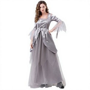 <span class=keywords><strong>Robe</strong></span> <span class=keywords><strong>de</strong></span> déguisement <span class=keywords><strong>de</strong></span> mariage Halloween Ball pour femmes Vampire Ghost Bride & Princess Gris Polyester Respirant - Product Image 3