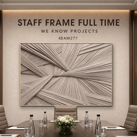 Panorama 3D Gewebtes Stoff-Wandbild in Beige-Grau mit Strahlenden Geometrischen Formen, Handgefertigte Wandkunst für Hotels, Sitzungsräume und Konferenzräume, Großformatige Dekoration nach Maß