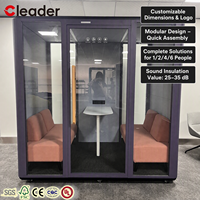 Cabine de réunion insonorisée modulaire en gros pour 4 à 6 personnes, cabine de conférence acoustique, salle de réunion privée pour bureau, usage commercial