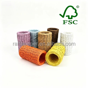 Benang Rajut Alami 2mm*50m, Tali Makrame DIY, Tali Rafia Kertas, Termasuk Kawat Besi untuk Pernikahan dan Hari Valentine - Product Image 1