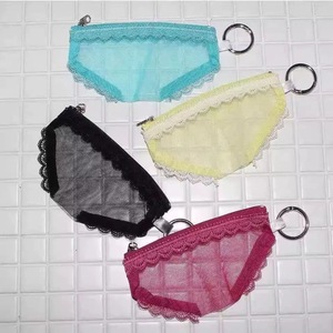 <b>Mini</b> Handbag Keychain Lace Mesh Cosmetic Bag Coin Purse KeychainToiletry Bag Custom Keyring Briefs Shape <b>Lipstick</b> Bag wallet - Product Image 5