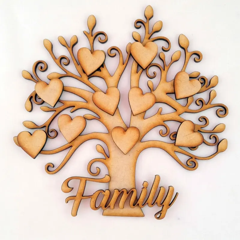 Forma di Albero di legno MDF Mestiere Decoupage Family Tree Matrimonio Natale Decor