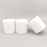Bocaux en plastique à large bouche ronds pour animaux de compagnie transparents 350ml 12oz pot blanc de crème au beurre en poudre avec couvercles noirs/blancs HIS