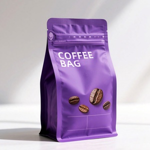 Bolsas de café personalizadas al por mayor con fondo plano, tipo stand-up, con cremallera de aluminio, resellables y con válvula de desgasificación para granos de café OEM - Product Image 4