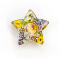 Artisanat en résine fait main en usine, module en résine transparente avec fleurs réelles, porte-bougie DIY
