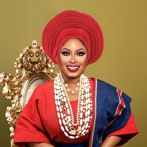 Vente en gros 2026 : Nouveaux foulards pour femmes, <span class=keywords><strong>bonnets</strong></span> nigérians Aso Oke personnalisés, mode taille unique, bandeaux africains pour femmes - Product Image 5