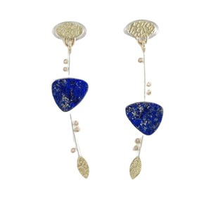 Orecchini creativi a forma di foglie triangolari con texture colorata, gioielli vintage da donna per tutti i giorni, idee regalo - Product Image 3