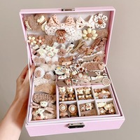 Coffret Cadeau d'Accessoires Cheveux Princesse Haut de Gamme pour Filles – Pince à Cheveux, Élastique, Bandeau, Boîte à Bijoux pour Anniversaire