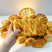 Jouet Squishy Réaliste en PU à Remontée Lente, Super Doux, en Forme de Croissant, Bagel, Pain, Anti-Stress, Sensoriel, Vente en Gros