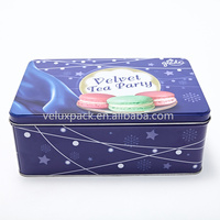 Boîtes carrées en étain à biscuits personnalisées Boîte en étain Noël Boîte cadeau en étain à biscuits en fer