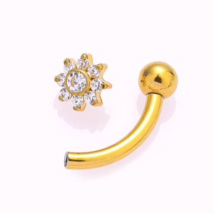 ชุดเจาะรูสำหรับผู้หญิงสำหรับงานแต่งงานต่างหูบาร์เบลโค้งสแตนเลส - Product Image 6