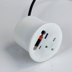Usine 3 pouces EU Power Round Grommet Socket 1AC Outlet USBA Type-c Canapé <span class=keywords><strong>Table</strong></span> Encastré Câble de charge rétractable Banque d'alimentation - Product Image 4