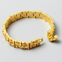 Bracelet de Montre Homme en Gros Plaqué Or 18 carats, Maillons Texturés Gros Pépites pour Hommes et Femmes