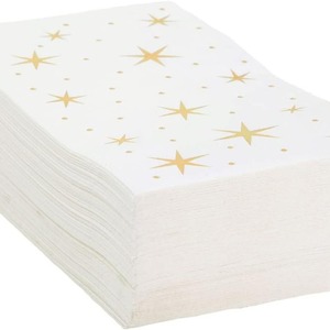 Serviettes en papier imprimées étoiles dorées, 20 pièces, 2 plis, jetables, pour fêtes d'anniversaire - Product Image 5