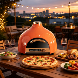 Horno Eléctrico para <span class=keywords><strong>Pizza</strong></span> de Encimera con Control de Temperatura, Diseño Retro Naranja, para <span class=keywords><strong>Pizza</strong></span> Casera al Estilo <span class=keywords><strong>Italiano</strong></span> Auténtico - Product Image 4