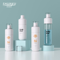 Bouteilles de lotion solaire pour le corps en plastique PET personnalisées et colorées de 100, 120 et 150 ml, flacons à pompe pour cosmétiques, soins de la peau, vaporisateur fin pour le visage