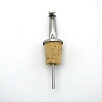 Bar Automatic Flip Dust Cover Stainless Steel Natural Cork Stopper Olive Oil Vinegar Wine Bottle Liquor Spout Pourer Dispenser
