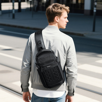 Ozuko 9879 Sportieve Reflecterende Polyester Heuptas Voor Mannen Ademende Sling Pack Telefoonhouder Brief Voor Gym Outdoor Fitness