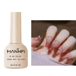 MANNFI Professional Supplier Customize New Arrival Soak Off Uv Nail Gel Polish Elegant Glitter Color Nail Art Gel