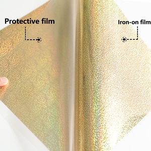 Feuilles de vinyle de transfert thermique holographique Guagnyintong Easyweed HTV en vrac <span class=keywords><strong>pour</strong></span> presse à chaud <span class=keywords><strong>Cricut</strong></span> <span class=keywords><strong>Maker</strong></span> - Product Image 2