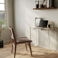 Coiffeuse en acrylique transparent avec commode à tiroirs pour chambre ou salle de bain Home Desk