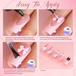 Boîte de 12 compartiments, 1000 pièces de breloques 3D pour ongles en acrylique, motifs nœuds en plastique assortis, nœuds colorés style dessin animé Kawaii et strass, accessoires de manucure - Product Image 4