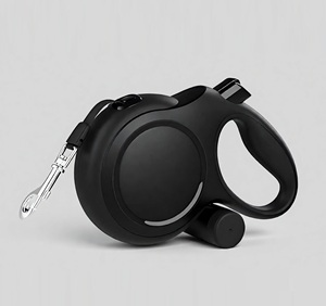 สายจูงสุนัขแบบยืดหดได้ 5 เมตร แข็งแรง ทนทาน เป็นมิตรกับสิ่งแวดล้อม ดีไซน์หรูหรา สไตล์ตะวันตก/แฟชั่น สีดำ พร้อมที่ใส่ถุงเก็บอุจจาระ - Product Image 1