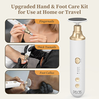 Kit professionnel 2-en-1 électrique pour éliminer les callosités des pieds, 15W, avec 25 tampons de ponçage remplaçables et un couvercle anti-poussière