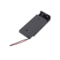 Boîtier de batterie en plastique et métal GT3-1834 2 x 1,5 V AA UM-3 avec interrupteur marche/arrêt et fils étamés de 6 pouces, certifié CE, fixation par clip